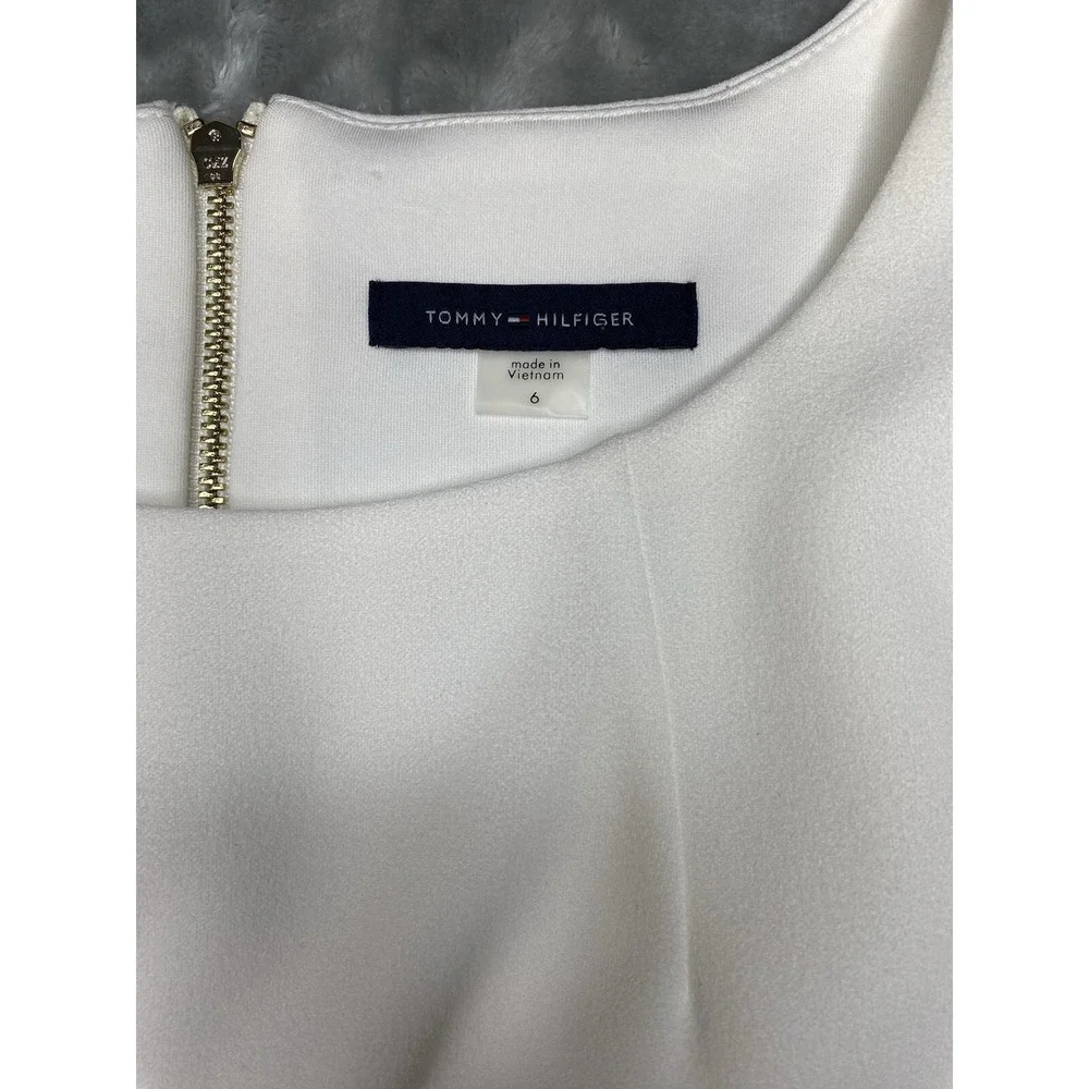 Tommy Hilfiger Shift Dress Black White Gold Accents Size 6 Color Block *NWT $99 - Picture 4 of 9